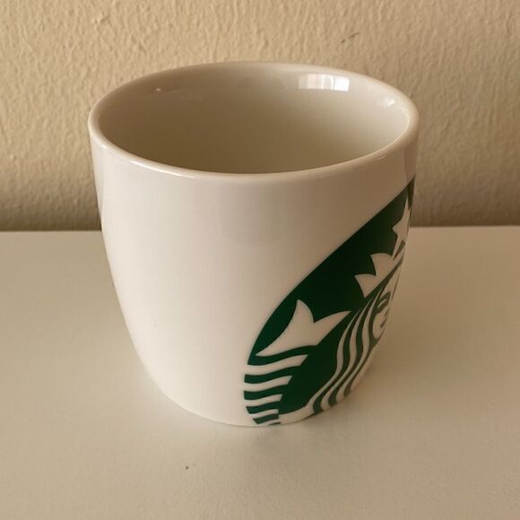 Starbucks 2017 Green Siren Mermaid Logo White Barrel Mug Cup 14oz - Picture 7 of 9